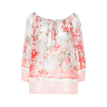 Floral Print Crepe Blouse