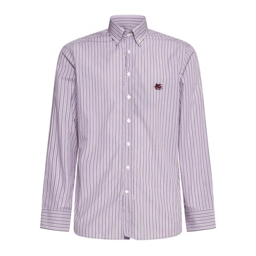 Striped Cotton Shirt Pink Aubergine