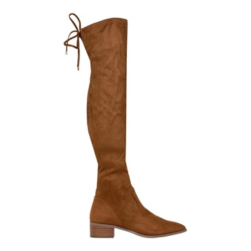 Cognac Suede High Boot