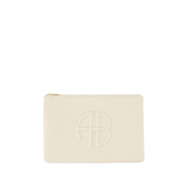 Beige Leather Pouch