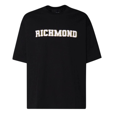 Black Cotton T-shirt with Logo