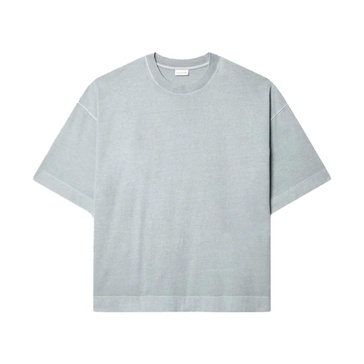 Grey Cotton T-shirt with Oversized Cut