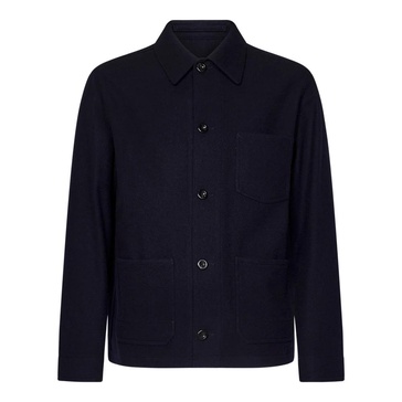 Navy Blue Wool Workwear Jacket