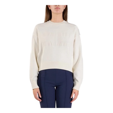 Cropped Viscose Sweatshirt with Logo Embroidery