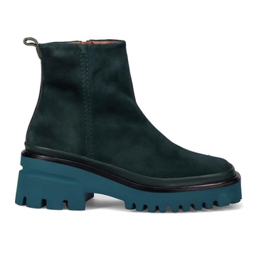 Green Suede Platform Boots