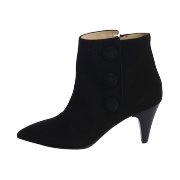 Le Fabian Button Heel Leather Shoes