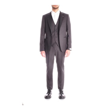 Black Single-Breasted Suit Set for Men