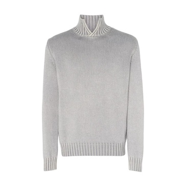 Gray Wool Ribbed Turtleneck