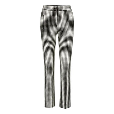 Arte Houndstooth Pant - Tailored Stretch Fabric, High Rise, Slim Flared Legs