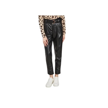 Vintage Style Black Faux Leather Pants