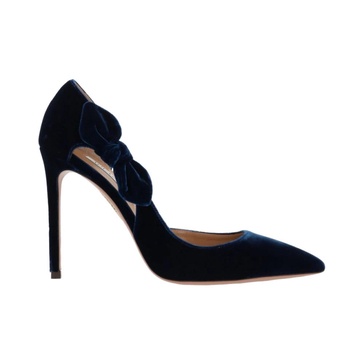 Blue Velvet Pointed Toe Stiletto Pump