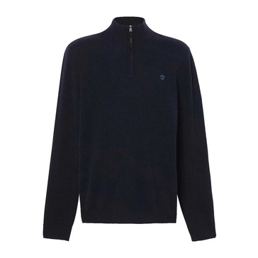 Dark Blue Zip Sweater Cohas Brook