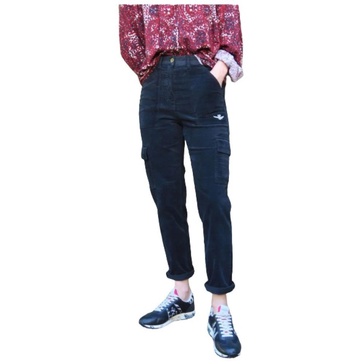 Cargo Velvet Pants - Black