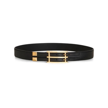 buckle-fastening leather belt 