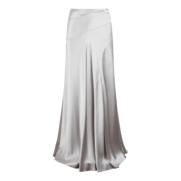 Satin Long Skirt Fluid Fit