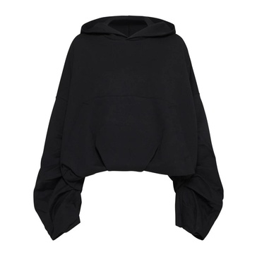 Black Oversized Cotton Hoodie