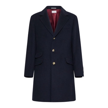 Navy Blue Cashmere Coat