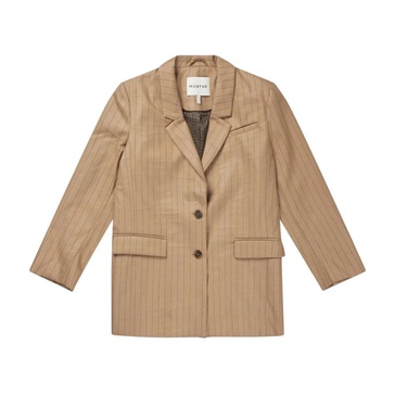 Pinstripe Blazer with Flap Pockets