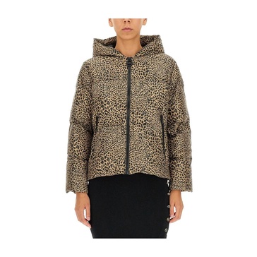 Down Jacket With Animal Print