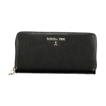 Black Leather Wallet with Multiple Compartments