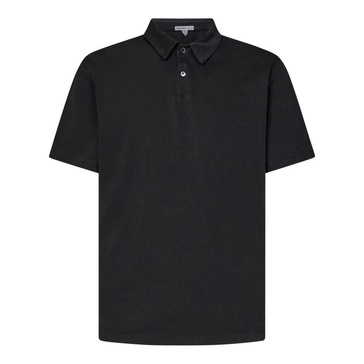 Charcoal Suede Jersey Polo Shirt