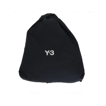 Black Nylon Logo Print Backpack