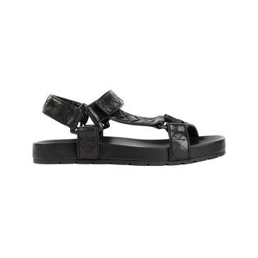 Black Leather Slingback Sandals