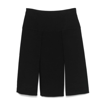 Black Midi Skirt with Pleat Detailing