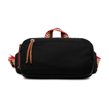 Black Nylon Waist Bag for Men