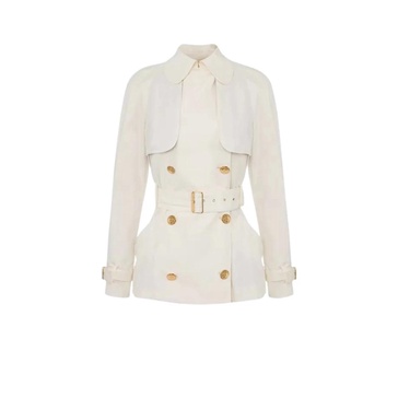 White Belted Winter Coat