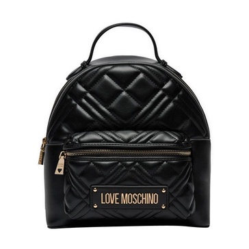 Quilted Pu Backpack in Black