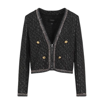 Black Silver Boucle Jacket