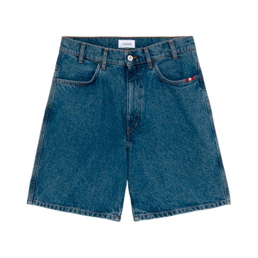 Denim Shorts with Contrast Embroidery