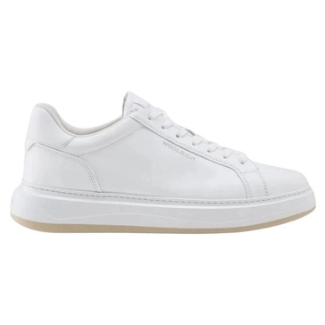 White Leather Sneakers with Removable Insole