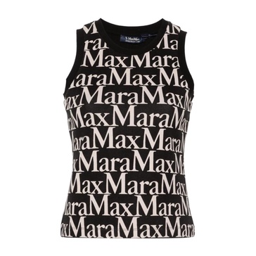 Logo Print Sleeveless Cotton Top