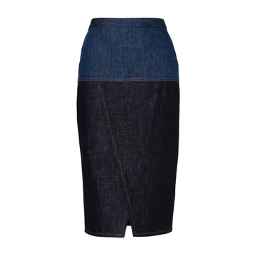 Denim Two-Tone Skirt