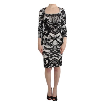 Elegant Printed Jersey Sheath Dress