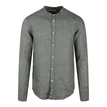 Linen Mandarin Collar Shirt