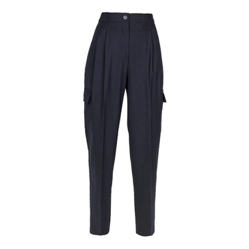 Straight Wool Pants with Pockets