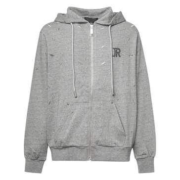 Gray Hooded Sweatshirt with Logo