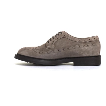 Beige Suede Laced Derby Shoes