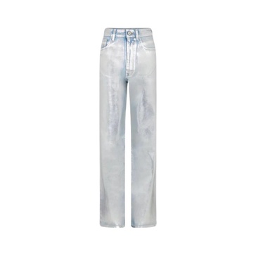 Metallic Straight Leg Jeans