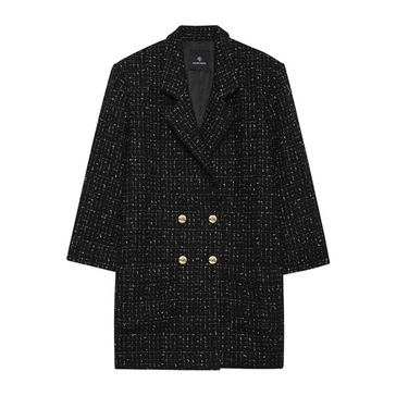 Black Double-Breasted Coat Katharine Dress