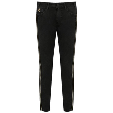 Black Skinny Jeans with Gold Details