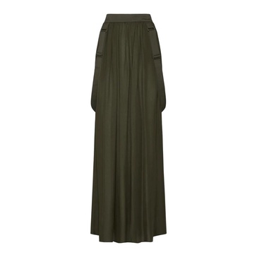 Green Silk Long Skirt