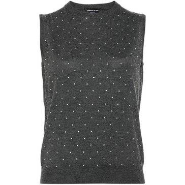 Crystal-Embellished Merino Wool Vest