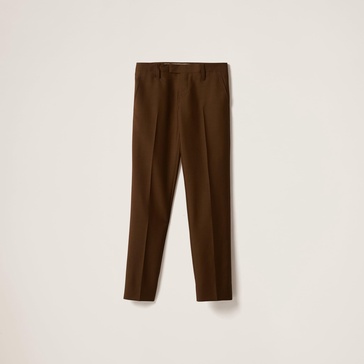 logo-embroidered wool trousers