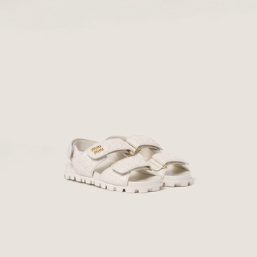 quilted logo-plate sandals