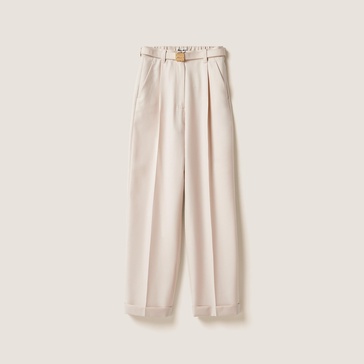 Batavia Belted High-Waist Wool Pants