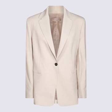 Antonelli Beige Virgin Wool Blend Blazer in Beige